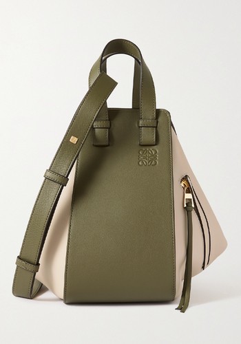 Hammock Small Color-Block Leather Tote from Loewe