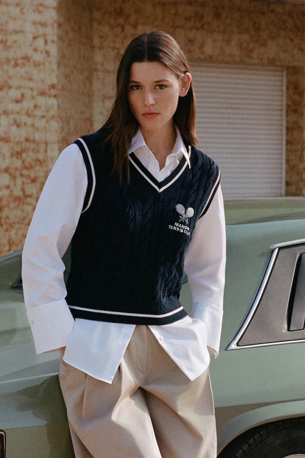 Braided Gilet With Contrast Detail from Mango