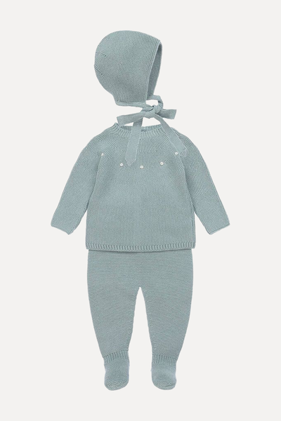 Green Knitted Babysuit Set from Paloma De La O