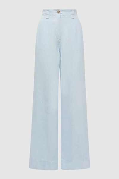 Demi Linen Wide Leg Garment Dyed Trousers from Reiss