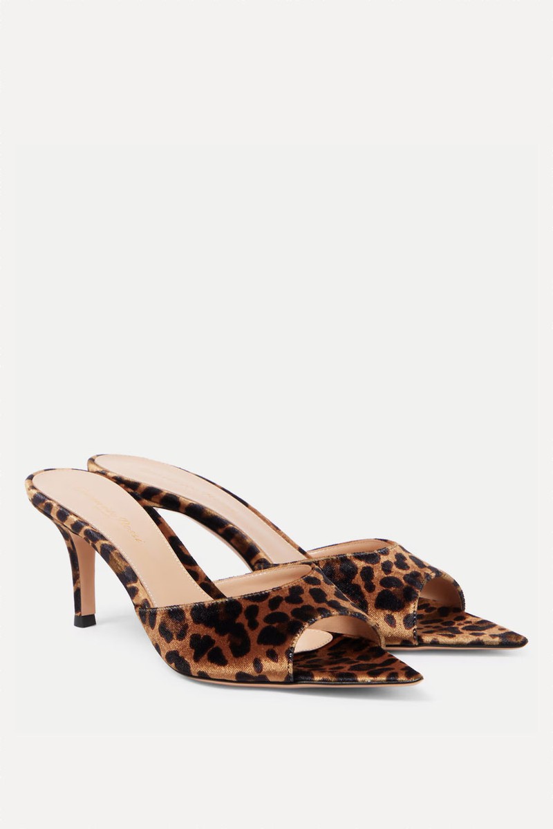 70 Leopard-Print Velvet Mules from Gianvito Rossi