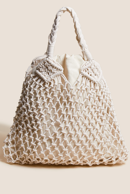Cotton Rich Macramé Shoulder Bag from M&S Collection