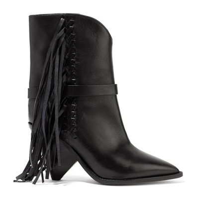 Loffen Fringed Leather Ankle Boots from Isabel Marant