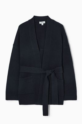 Belted Cashmere-Blend Wrap Cardigan from COS