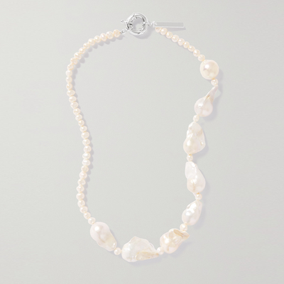 Silver-Plated Pearl Necklace from Pearl Octopuss.y