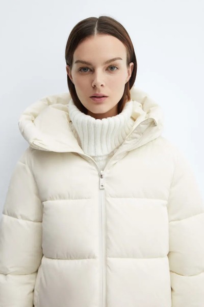 Hood Quilted Coat from Mango