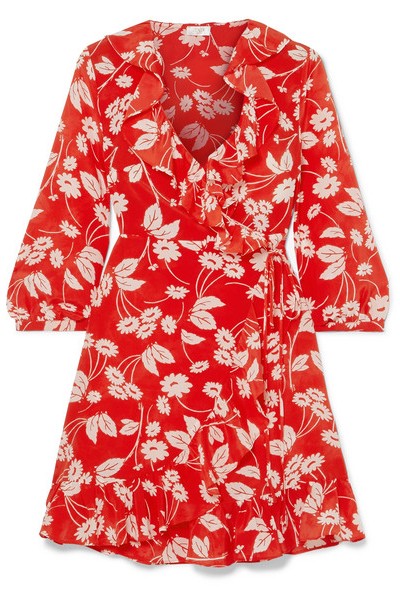 Floral-Print Silk Crepe Wrap Dress from Rixo London