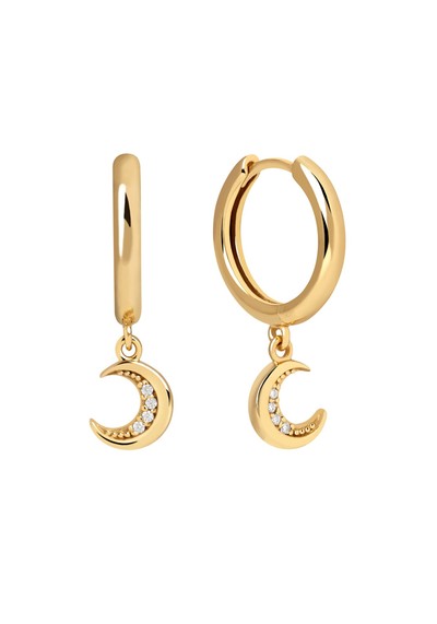 Crescent Moon Hoops 