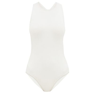 Annika Crossed-Back Ribbed-Knit Bodysuit from Sir