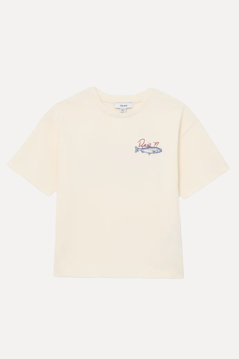 Morgan Cotton Fish Logo Print T-Shirt from Reiss