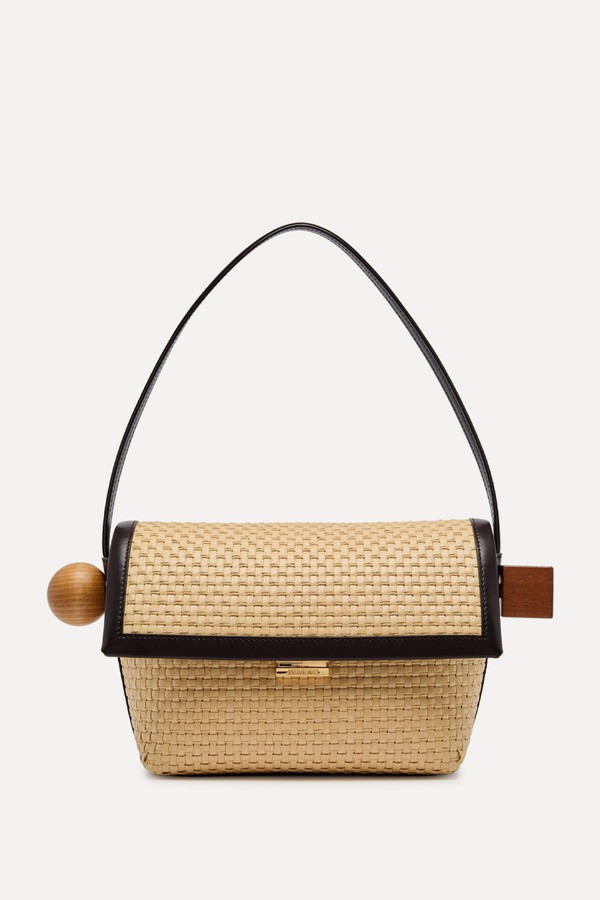 Le Rond Carré Woven Raffia Shoulder Bag from JACQUEMUS