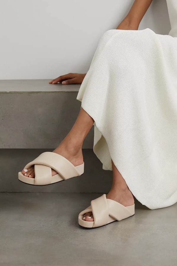 Padded Leather Slides from Jil Sander