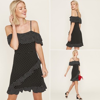 Spot Ruffle Dress