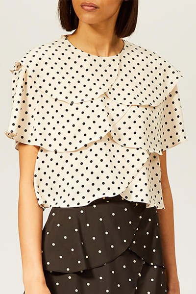 Crepe Polka Dot Jude Blouse from Rejina Pyo