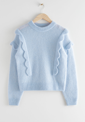 Alpaca Blend Scallop Knit Sweater from & Other Stories 