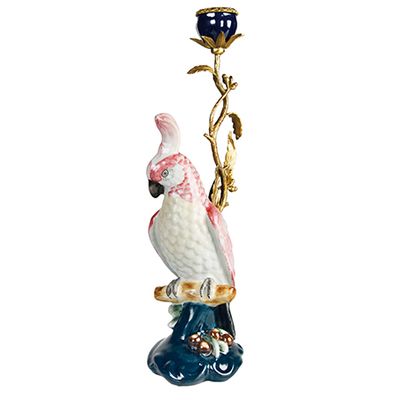Ceramic & Brass Cockatoo Candle Holder from Rockett St George