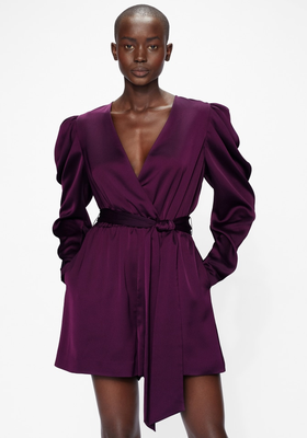 Playsuit With Exaggerated Sleeve