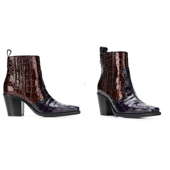 Faux Croc Ankle Boots from Ganni