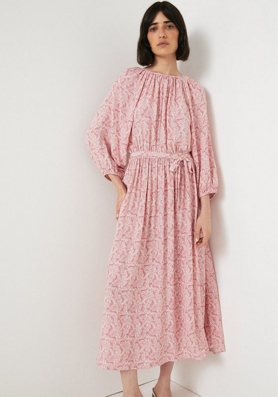 Balloon Sleeve Midi Dress