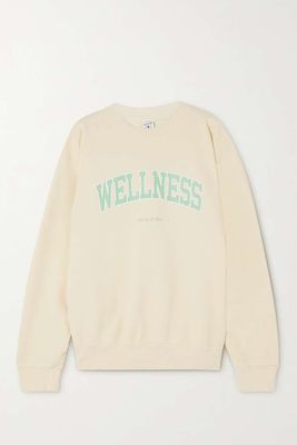 Wellness Ivy Printed Cotton-Jersey Sweatshirt from Sporty & Rich