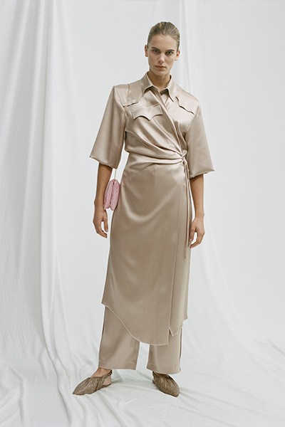 Lais Draped Front Shirt Dress from Nanushka