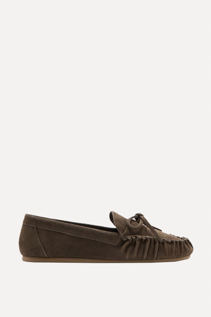 Gathered Suede Moccasins from Mango