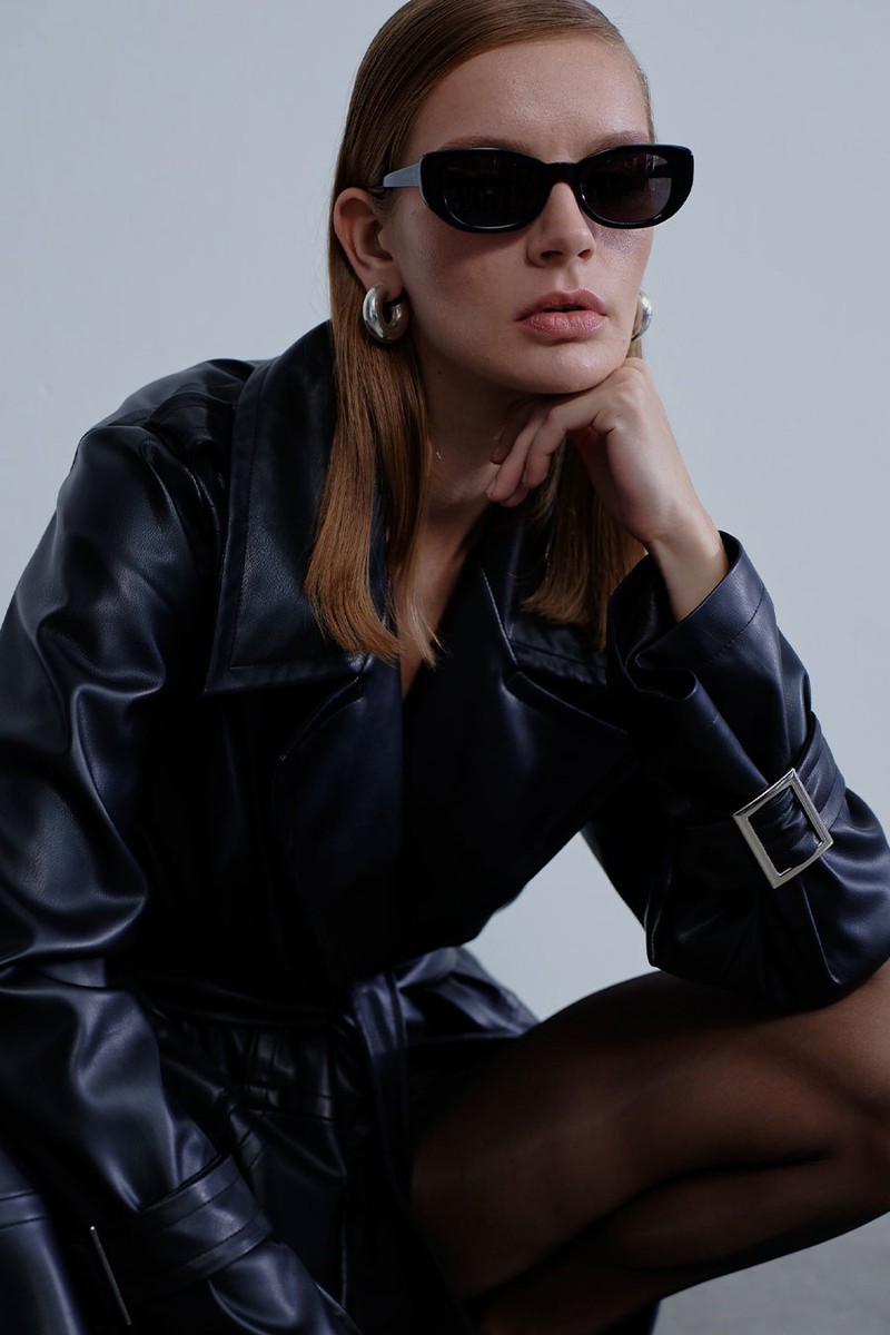 Cecile Vegan Leather Trenchcoat