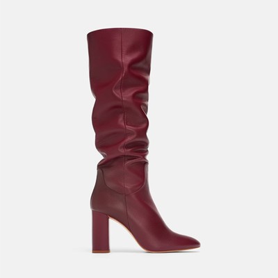 High-Heel Leather Boots from Zara