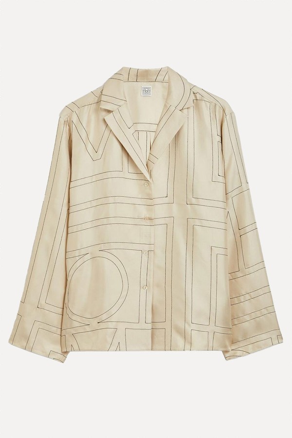 Monogram Silk Pyjama Shirt from Toteme