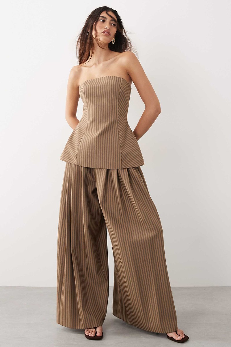Bandeau Co-Ord Top & Wide Leg Trousers from ARRANGE