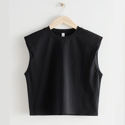 Cropped Padded Shoulder Tank Top from & Other Stories