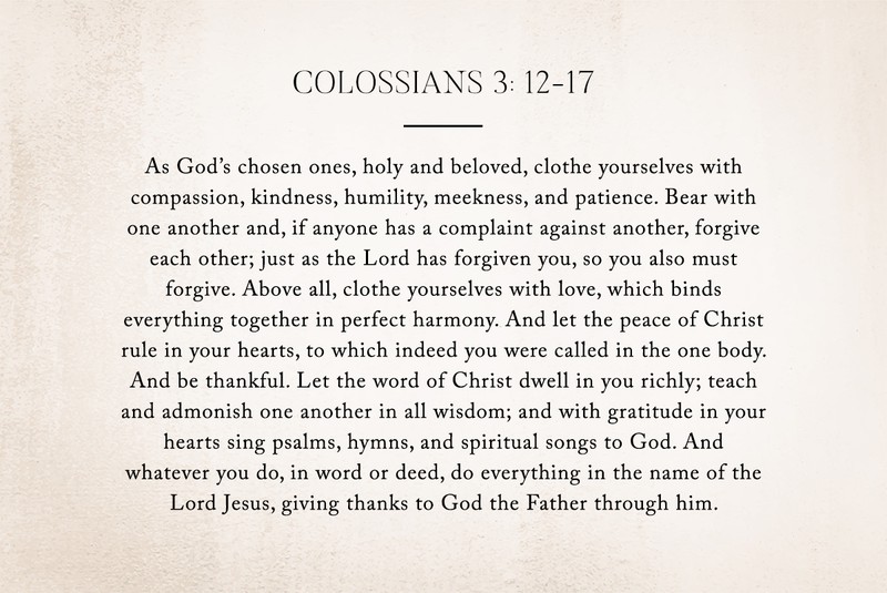 Colossians 3: 12-17