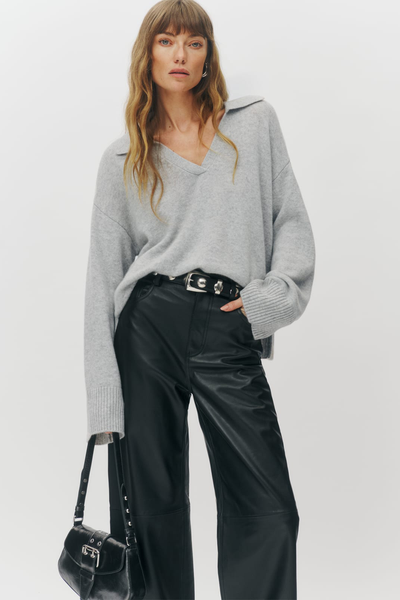 Sawyer Oversized Cashmere Polo from Reformation