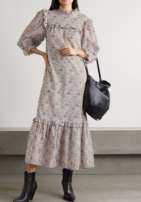 Estelle Ruffled Floral-Print Cotton-Voile Midi Dress from Rixo