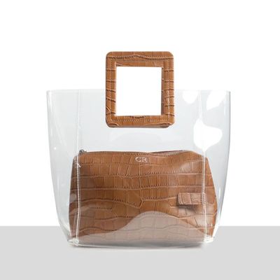 Tan Croc Perspex Tote from Azurina 