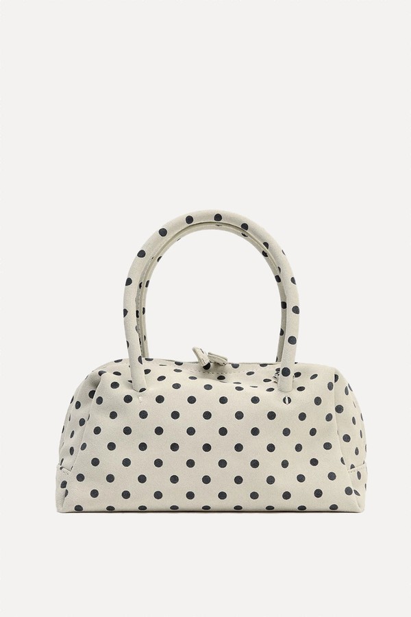 Printed Split Suede Bowling Bag from Zara