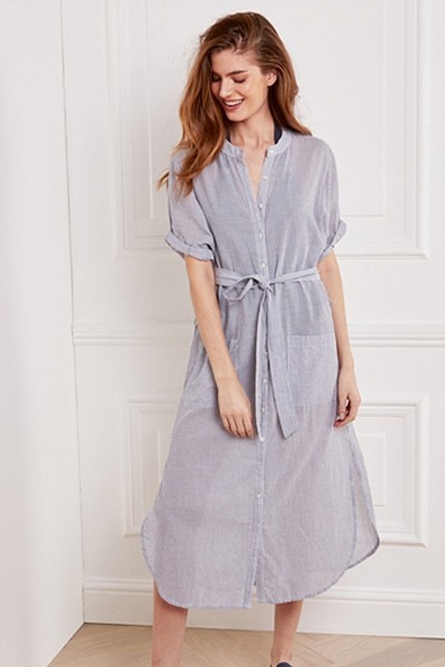 Cotton Stripe Beach Shirt Dress from The White Company