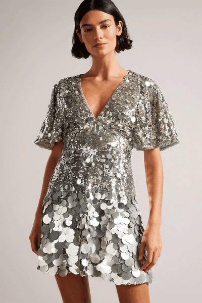 Estelli Fully Sequined Cape Mini Dress, £450 | Ted Baker