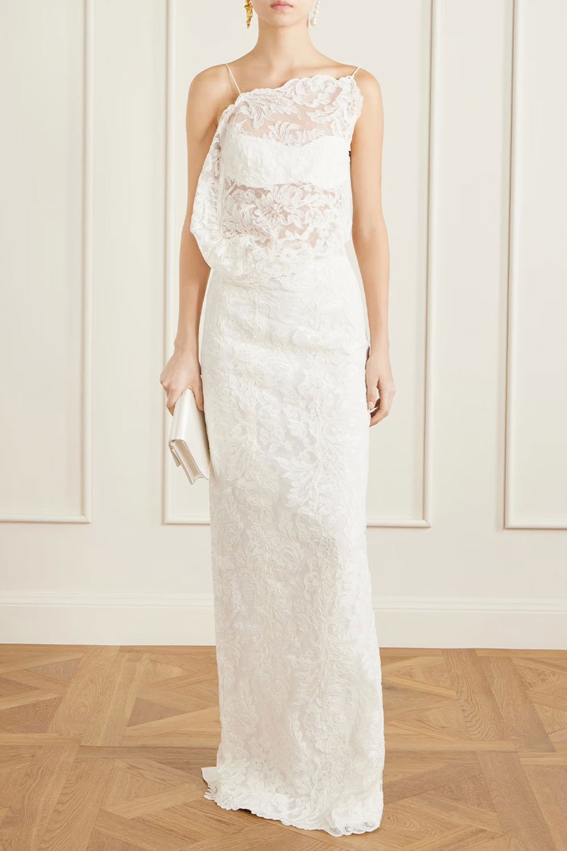 Reverie Lace & Silk-Satin Skirt from CHRISTOPHER ESBER