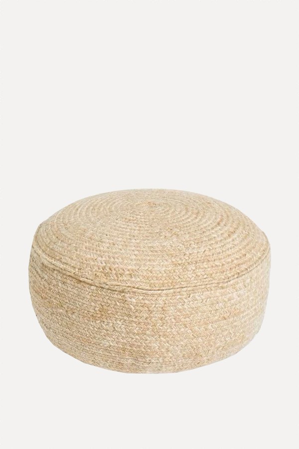Jute Effect Outdoor Low Pouffe from John Lewis