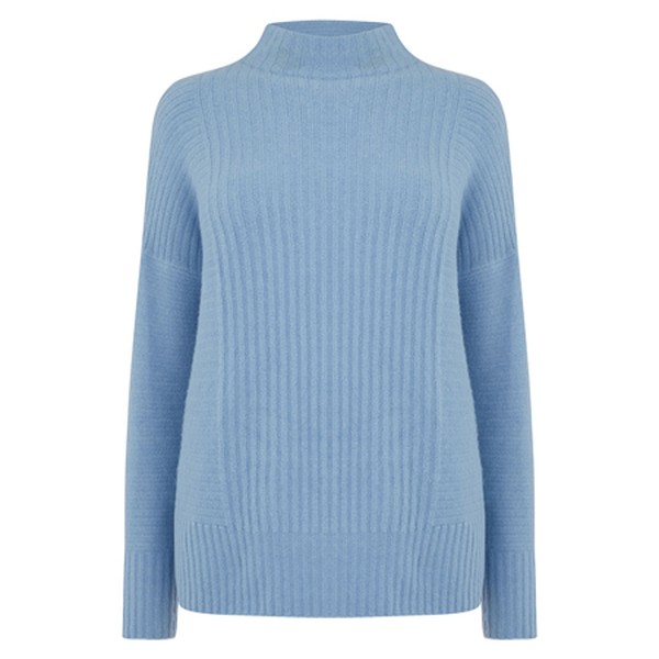 Ribbed Funnel Neck Jumper