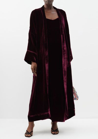 Athens Belted Velvet Robe from Asceno