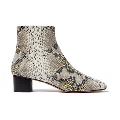 Snake Print Leather Ankle Boot from Bimba Y Lola