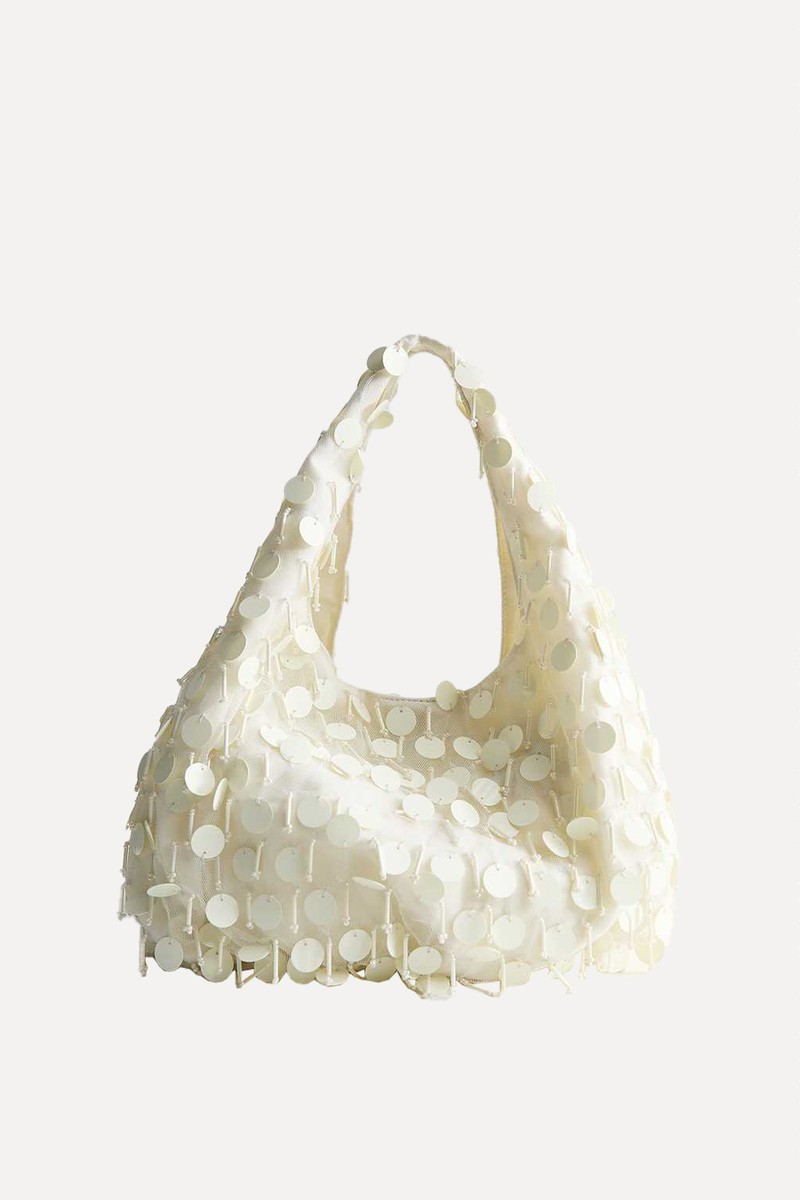 Sequinned Organza Clutch Bag from New Look