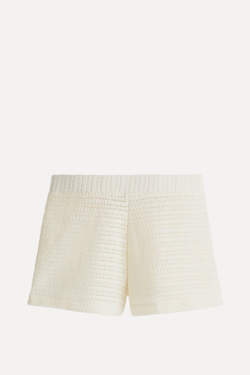 Pointelle-Knit Shorts