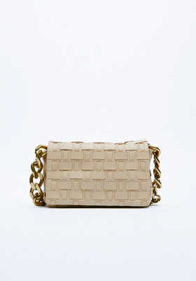 Leather Shoulder Bag with Chain from Zara