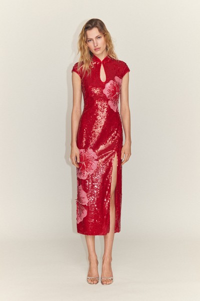 Dress With Sequinned Flower Design from Mango