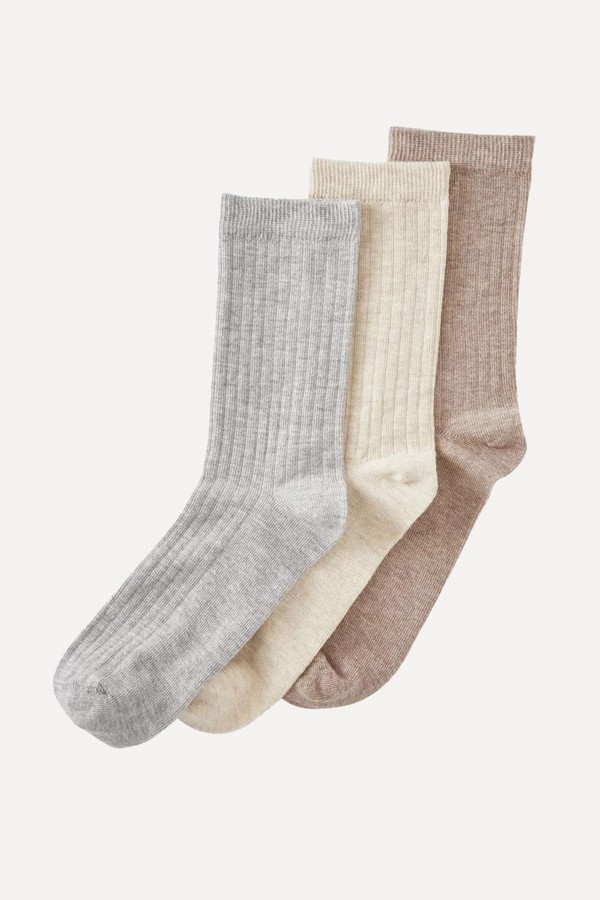 Ribbed Organic Cotton Ankle Socks from John Lewis
