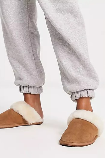 Zeus Premium Sheepskin Slippers from ASOS Design