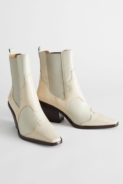 Square Toe Leather Cowboy Boots